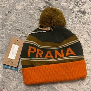 Prana Multicolor Knit Beanie with Pom NWT